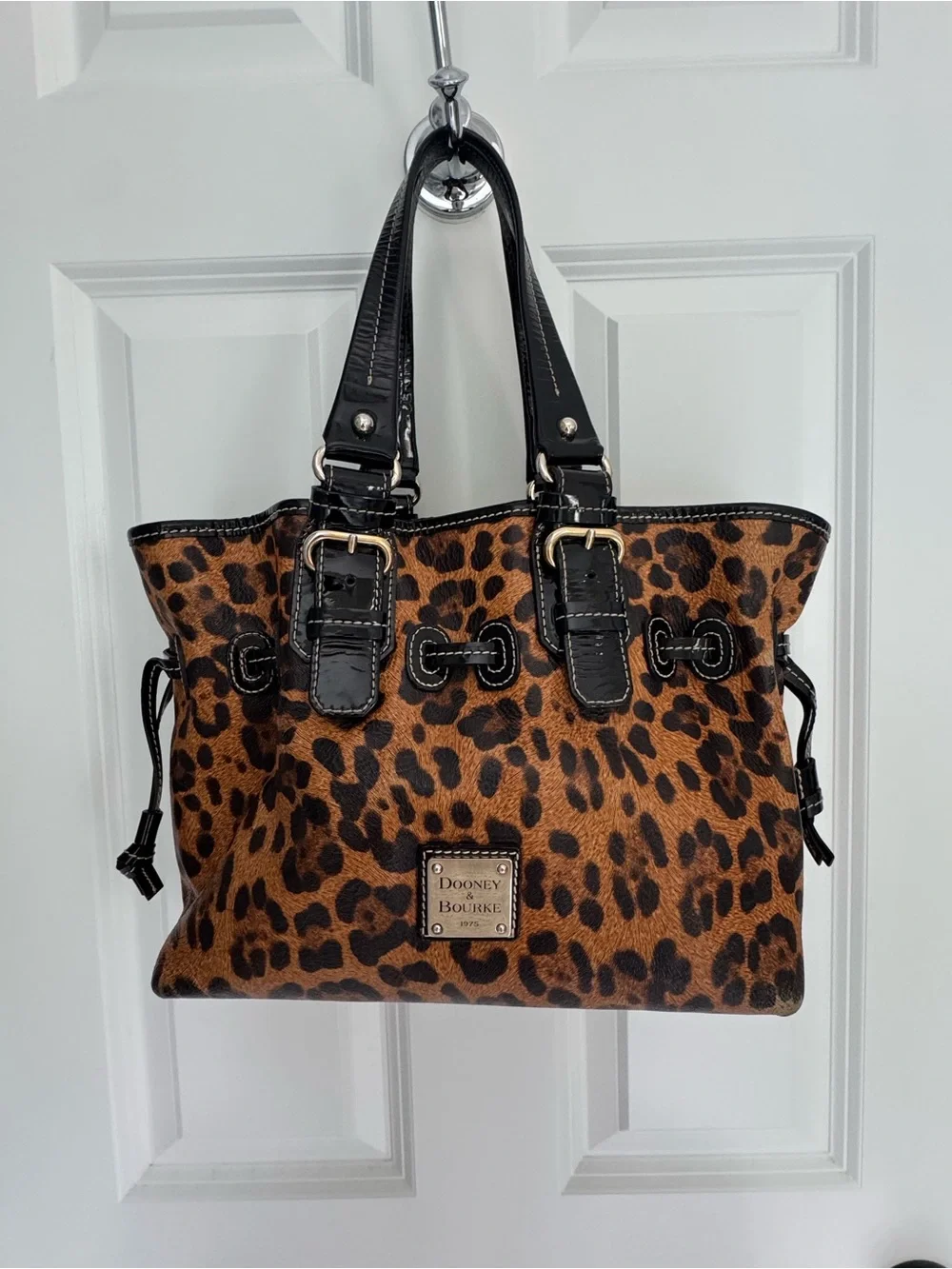 Dooney & Bourke Small Chiara Leopard-Print in Brown and Black